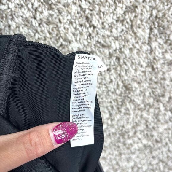 SPANX Leggings Women’s Medium SPANXshape Faux Leather Black Metallic - Picture 6 of 9